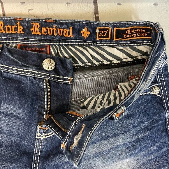 Rock Revival Women's Jeans Delara Curvy Crop Size 27 (28 x 24) Mid Rise - Picture 8 of 11